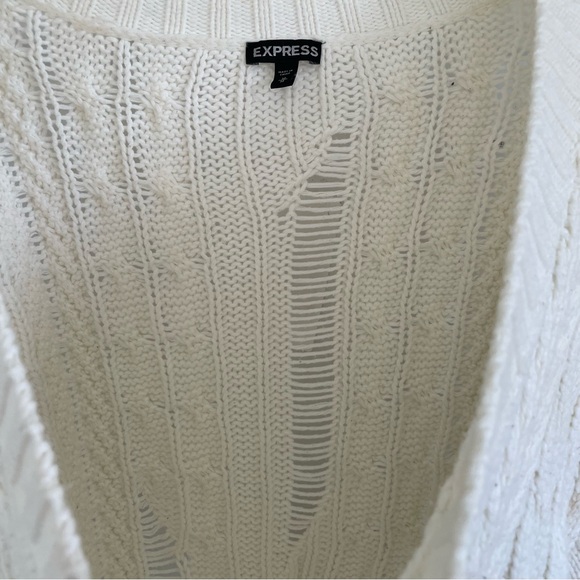 Express Distressed V-neck Asymmetrical high-low Sweater Size M - Picture 7 of 11